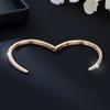 Fashion Simple Sparkling Zircon Open Cuff Bracelet And Ring Set For Women Elegant Light Luxury Jewelry Gift
