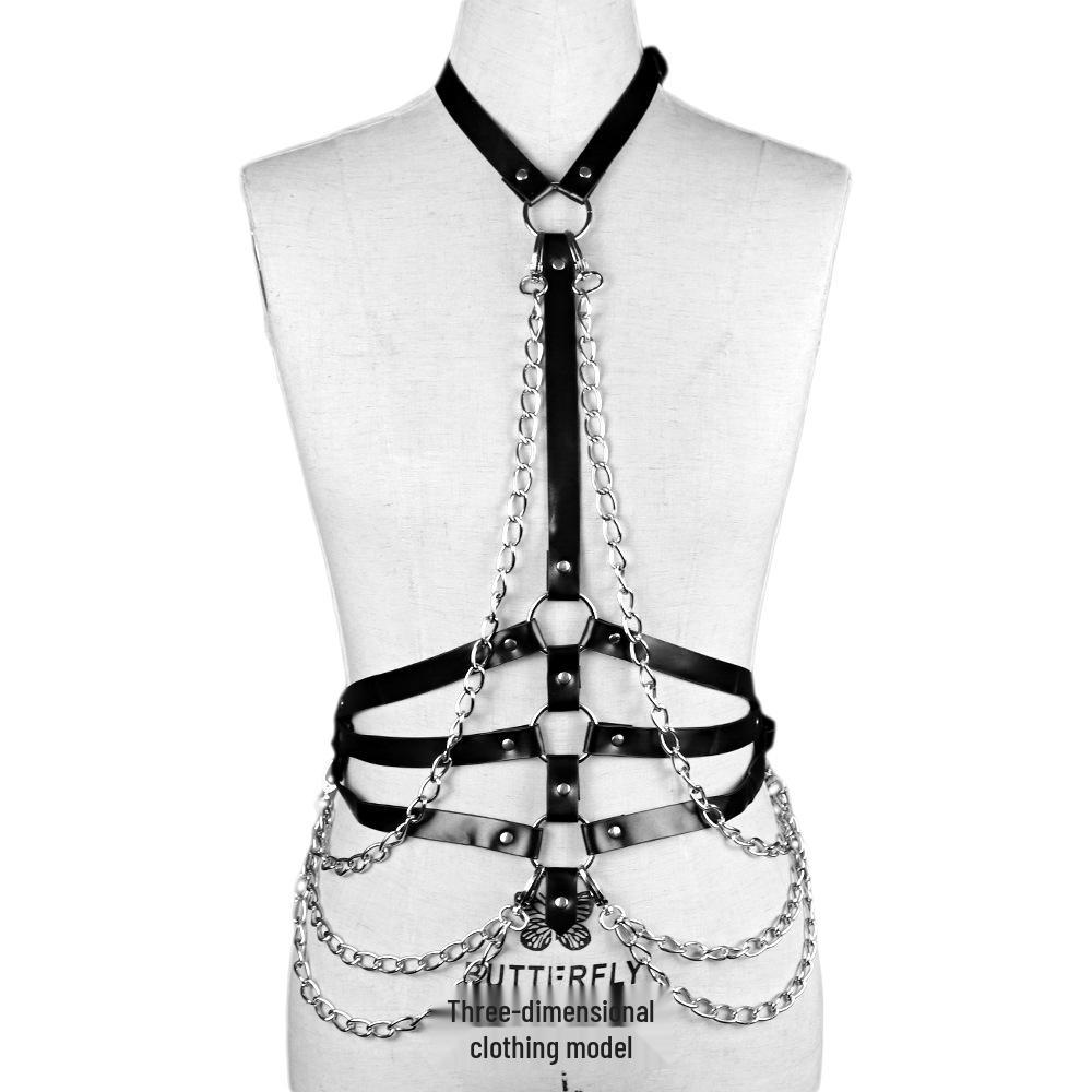 Damska kamizelka ze skóry PU w stylu Harajuku na jedno ramię, z sznurowanym designem podkreślającym talię