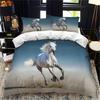 White Horse Bedding Set Boys Girls Twin Queen Size Duvet Cover Pillowcase Bed Kids Adult Fashion Home Textileextile