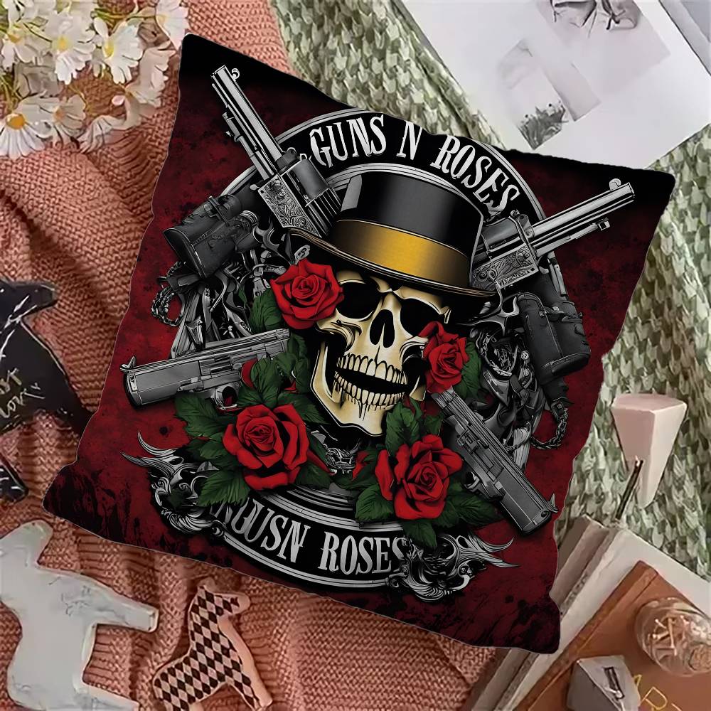 Guns n'roses band retro Pillow Gift Home Office Decoration Bedroom Sofa Car Cushion Cover case 45x45