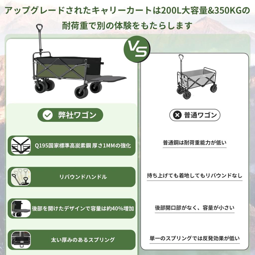 Lasola Tralle med forbedret stor kapasitet Lastekapasitet Bakre utendørs bære Camping Kompatibel med lang avtakbar stor bremse Konvergens Camping