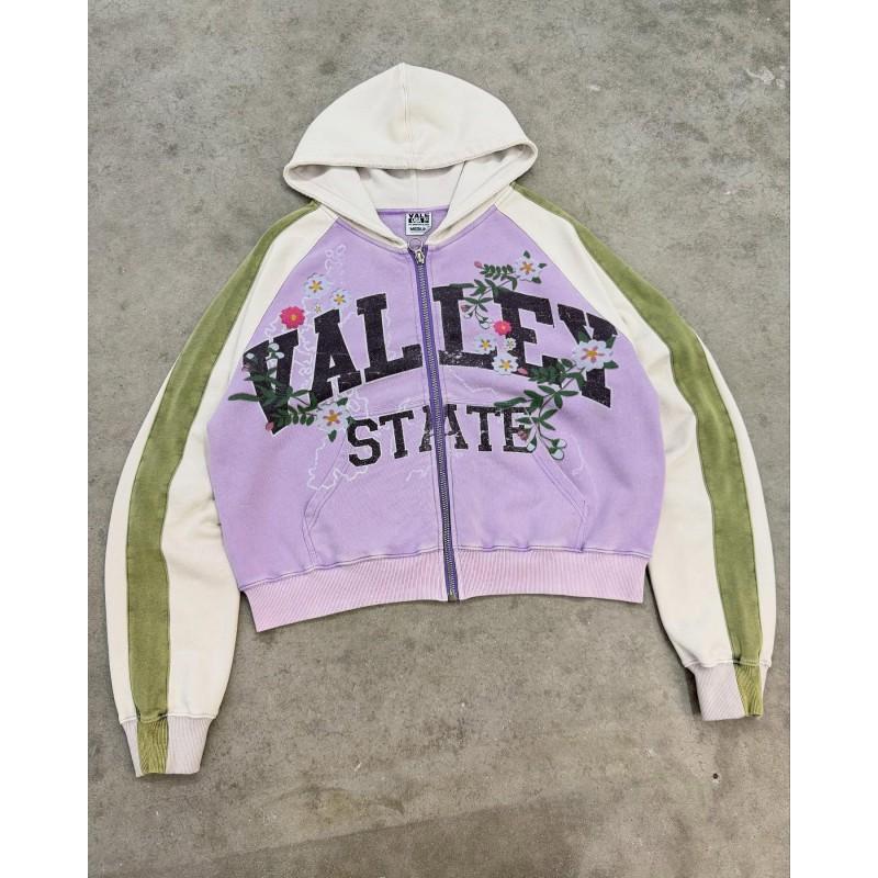 Mens Oversized Hooded Sweatshirt With 3D Graphic Print Washed Effect Drop Shoulder Zipper Front Casual Streetwear