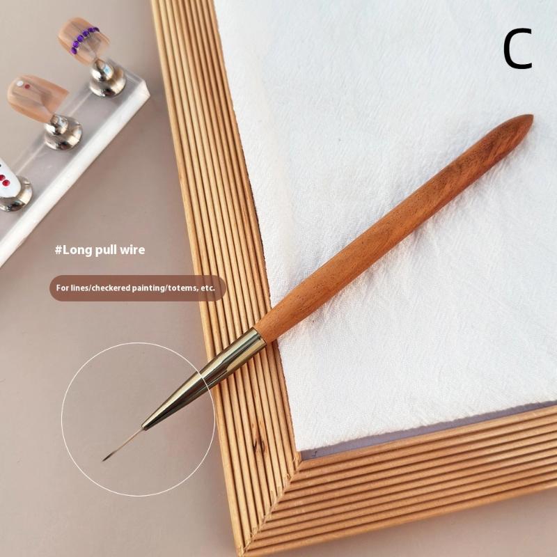 1/7Pcs Walnut Nail Art Brushes Contains Various Sizes Of Exquisitely Painted Nail Drawing Line Pen For Salons