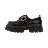 Thick-soled women's autumn and winter buckle strap vintage small leather shoes collegiate style single shoes