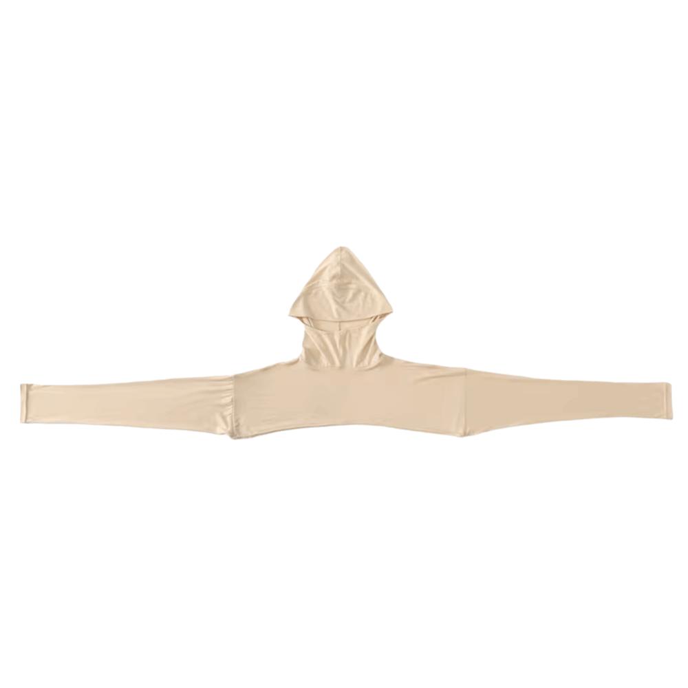 

Long Arm Hooded Capelet Full Neck Cover Hijab Convenient Multi-Functional Cape Daily Wear бежевий
