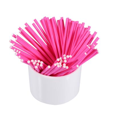 100 piezas/juego de palitos de piruleta de colores, palitos para cake pops para caramelos de chocolate, 10 cm, color rosa