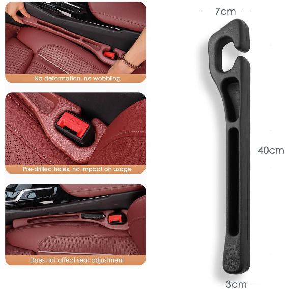 2PCS Car Seat Gapster, Car Seat Gap Filler For Filling Gaps Between Consoles, No Drop Seat Guard With Storage Slot, Black