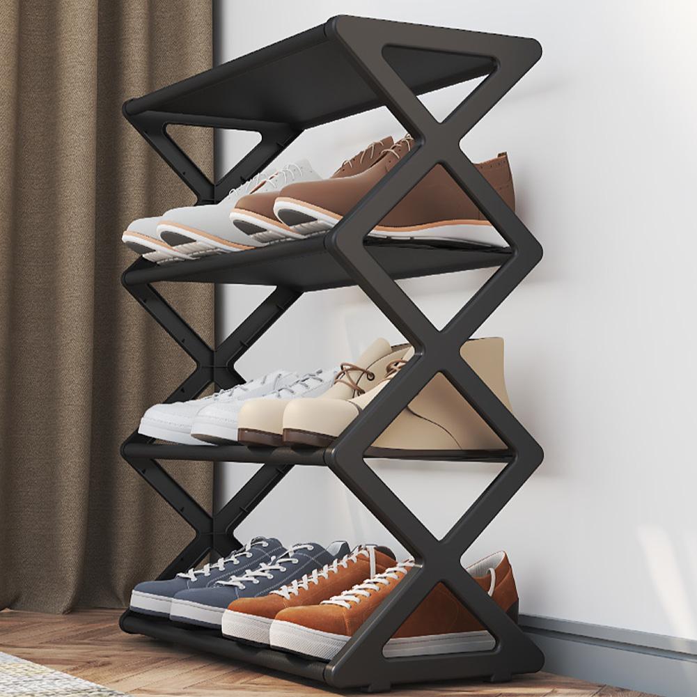 X-type Dustproof Shoe Rack Collapsible Shoe Rack Simple Storage Rack Multi-layer Movable Shoe Rack Student Dormitory Combination