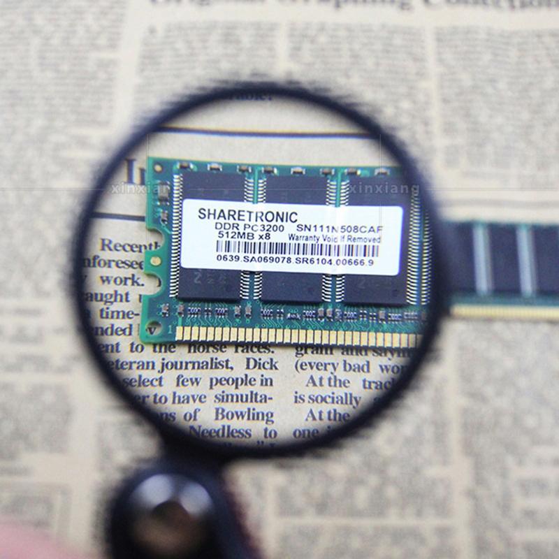 8X Mini Magnifying Glass Folding Pocket Magnifier with Rotating Protective Leather Sheath for Reading Science Jewelry