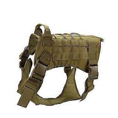 Tactical Dog Harness Nylon Handle Adjustable Training Harness Pet Working Vest(1pcs-black)