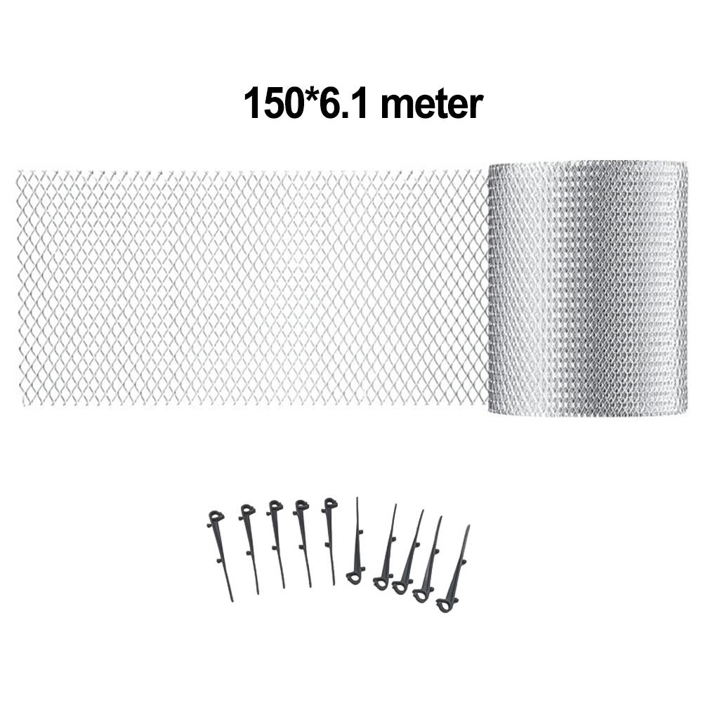 

1set Gutter Guard With 10pcs Gray Hooks For DIY Cutting Leaf Rain Mesh Aluminum Gutter Guard Covers Screen Protection Tools 127x6.1
