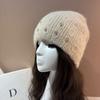 Women Winter Knit Beanie Hat Hand Sewn Pearl Rhinestone Shimmer Soft High Stretch Warm Full Head Cover Hair Loss Concealer Knitted Cap Korean Style
