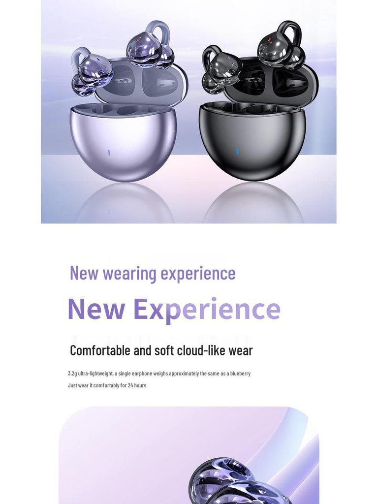 Cross-Border AI Smart-Translation Bone Conduction Bluetooth Headphones: Clip-On, Wireless, Long Battery Life, Noise-Canceling Sports Design.