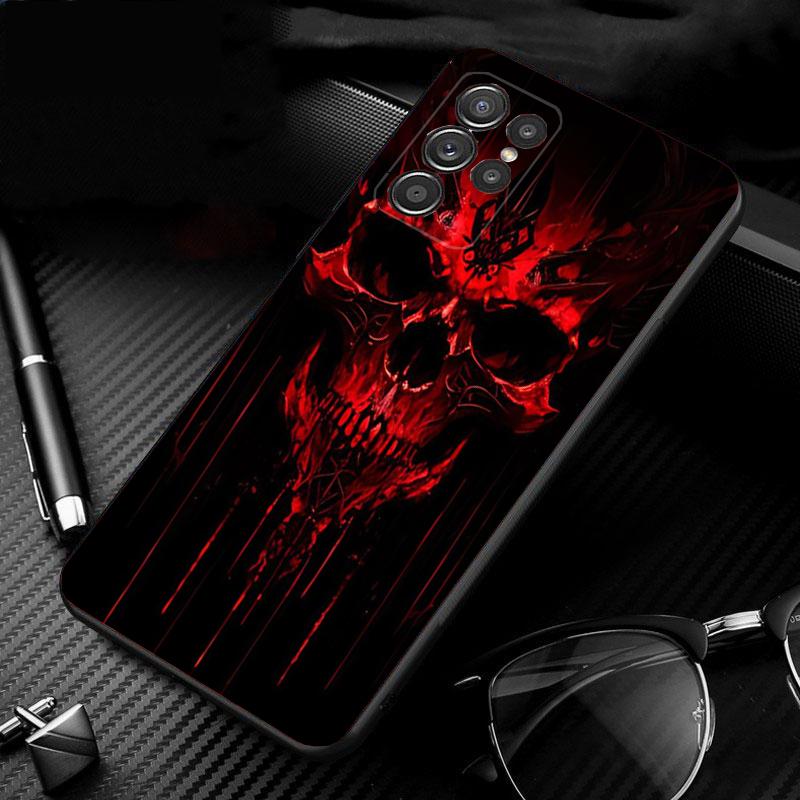 Phone Case For Samsung Galaxy S25 S24 S23 S22 S21 Ultra S24 S23 S22 S21 S25 Plus S24 S25 FE Skull