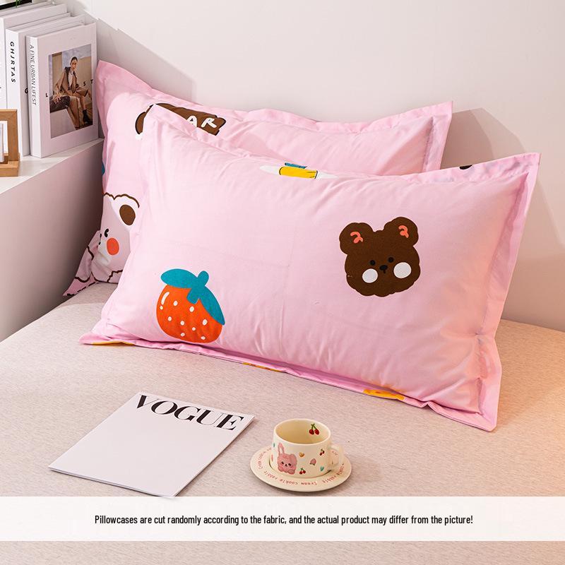 2025 Influencer Pillowcase Set - Pure Washed Cotton, Single 48×74cm, Ideal for Student Dorms, Set of Two