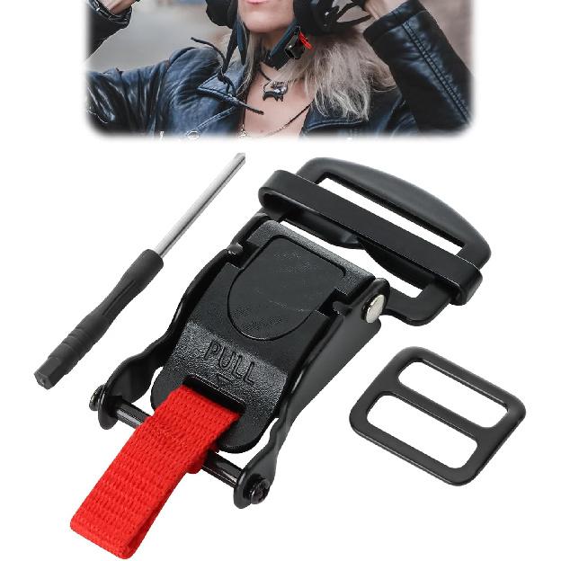 Helmet Quick Release Buckle Kit Stainless Steel Ratcheted Chin Strap Adapter for Motorcycle Helmets Easy tallation