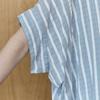 MAXZA Soft Cotton Blend Loose Fit Stripe Shirt Blouse Ze07qb004nh