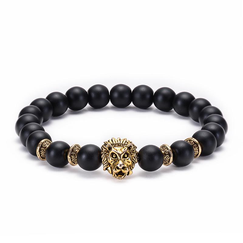 JYL TS Bracelet Colorful Beaded  Matte Stylish Enhances Vitality & Charm lion head электрические голубой