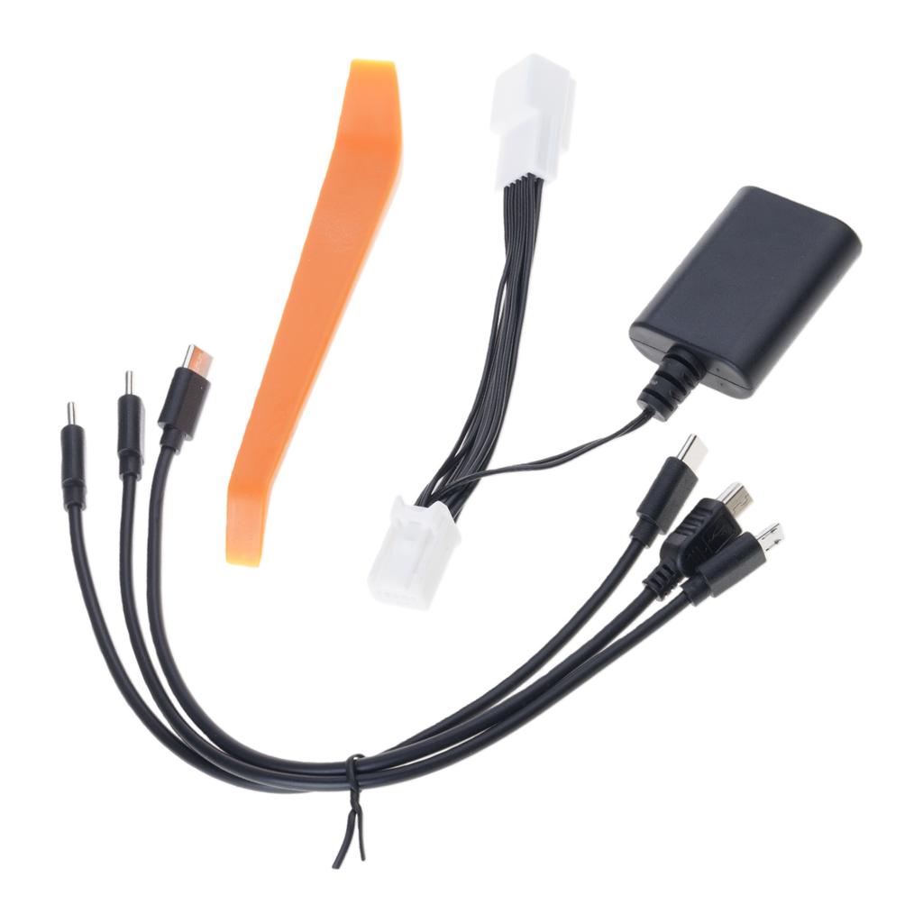 Universal 10pin Connector for Dashcam Power Supply Includes USB Cable for Various Devices Safe Operation