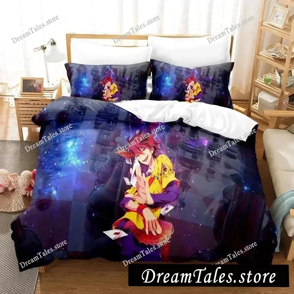New Game No Game No Life Sora and Shiro Bedding Set Single Twin Full Queen King Size Bed Set Adult Kid Bedroom Duvet Cover Sets
