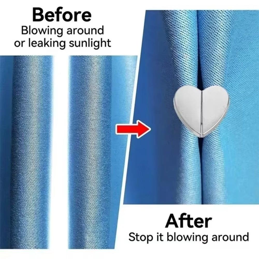 8PCS Rustproof Magnetic Curtain Buckle Anti-Slip Detachable Snap Hooks Dormitory