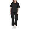 Women's Fashion Short Sleeve Pattern Tops Pocket Working Set