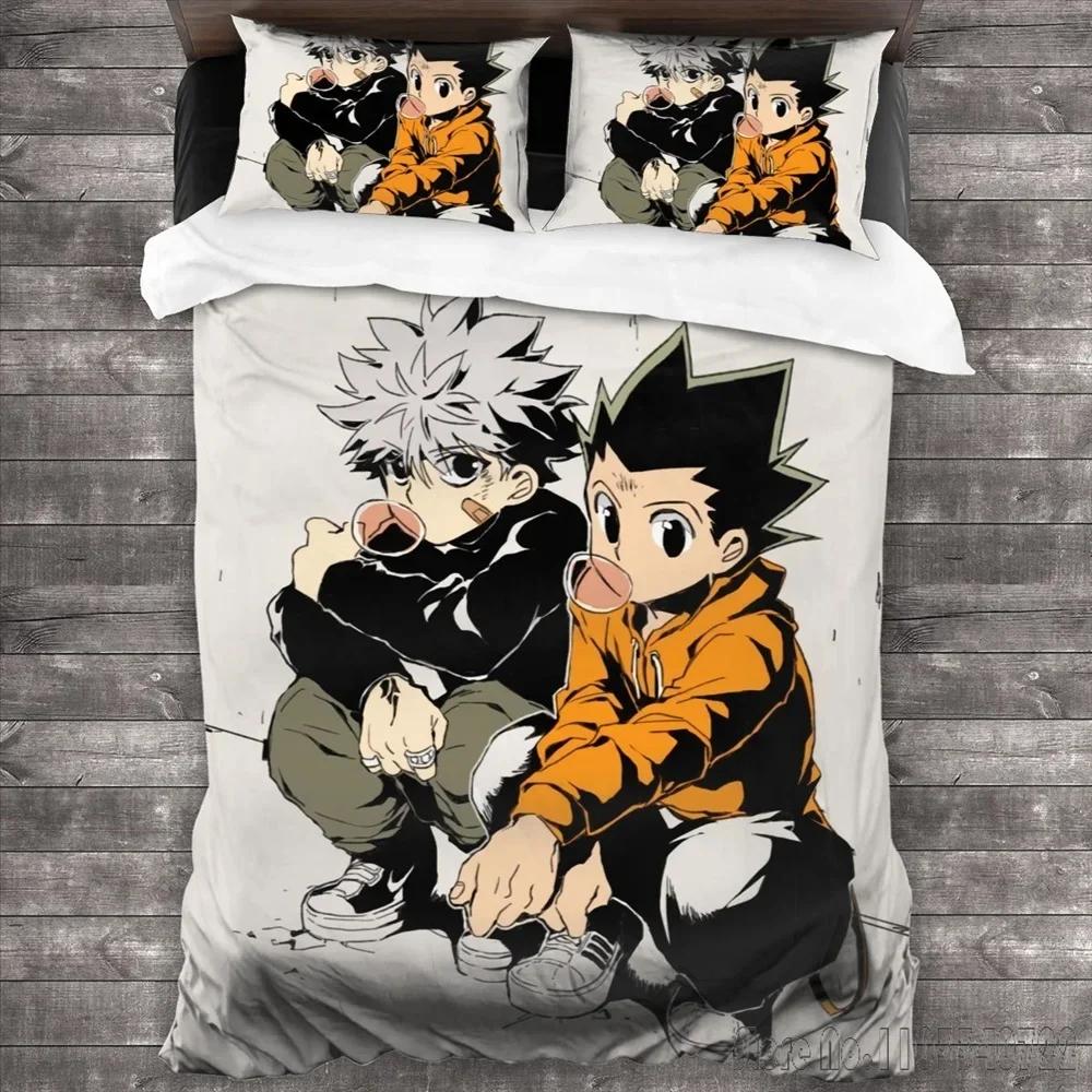 Anime Hunter X Hunter Cartoon Duvet Cover Set HD Comforter Cover for Kids Bedding Sets Bedclothes Bedroom Decor