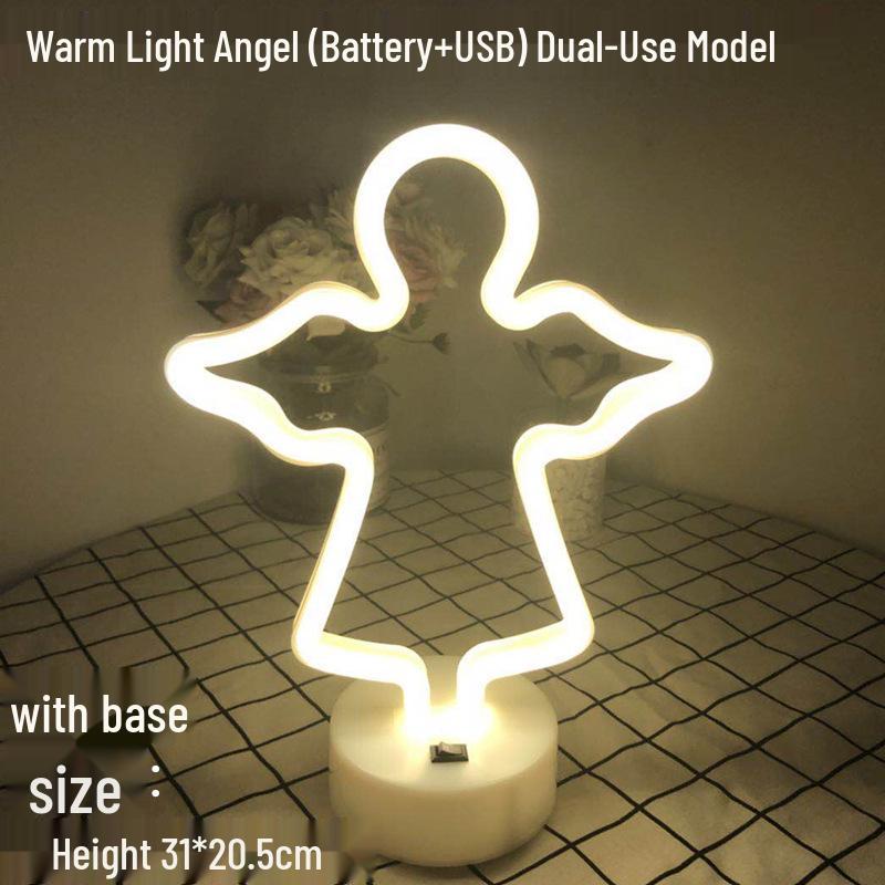 Lumière LED Néon Cactus & Flamant Rose pour Décorations de Fêtes