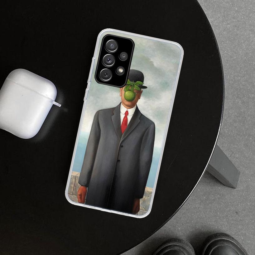 Rene Magritte Art Phone Case Cover for Samsung Galaxy A12 A22 A32 A52 A72 A02S A51 A50S A31 A20S A10S Note 20 Ultra 10 Plus Gala