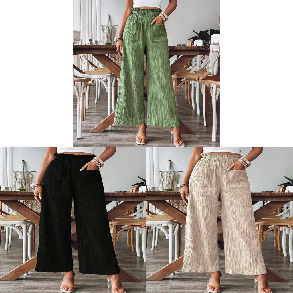 Sheintemu Womens Casual Straight Leg Pants With Polyester And Spandex For Office Wear