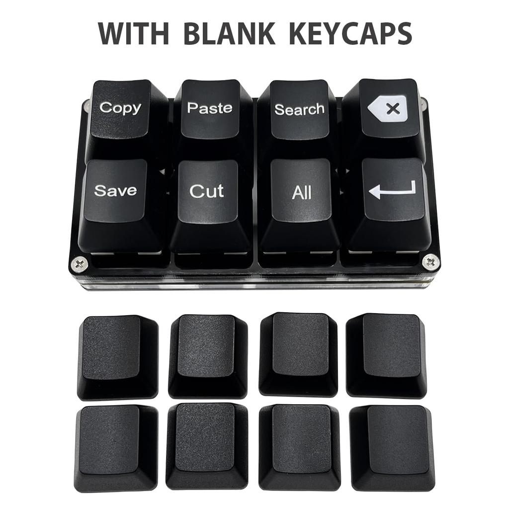 BTXETUEL CopyPaste, Search, Backspace, SaveCut, All-in-One 8-Key Keyboard, SayoDevice One-Handed OSU Keypad, Programmable Mechanical Shortcut Macro