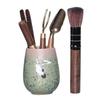 Kettle and Six Gentlemen Tea Ceremony Set - Coarse Pottery & Alloy Accessories