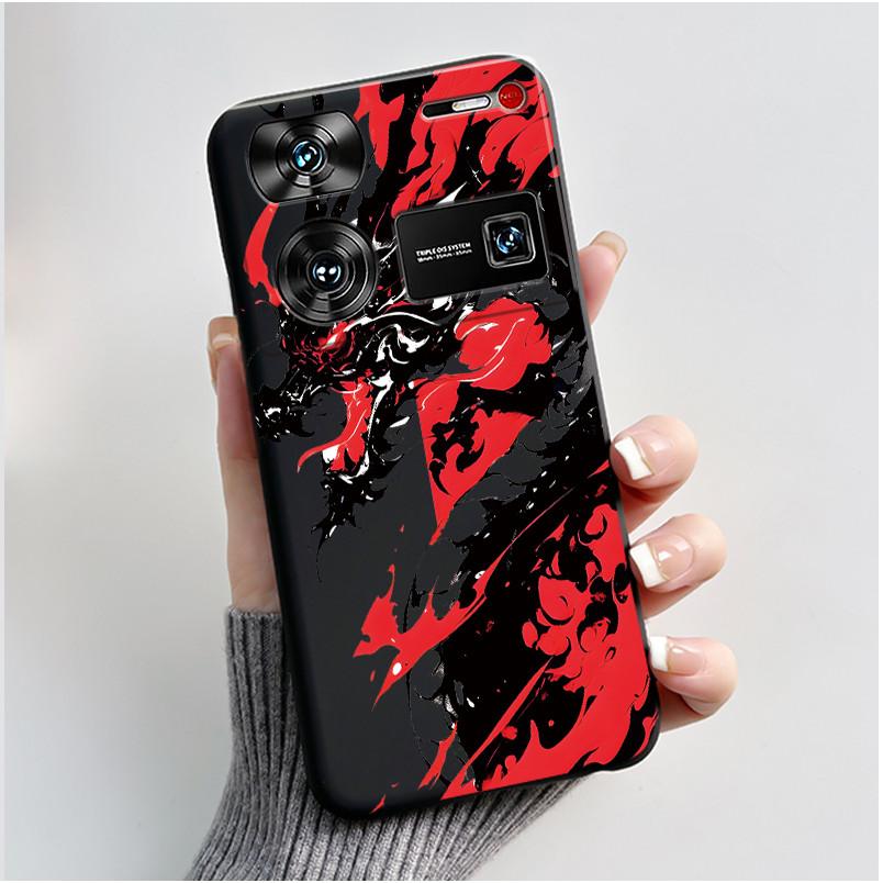 Case For ZTE Nubia Z60 Z70 Z70S Z50 Ultra Cute Love Heart Rabbit Matte Black Soft Silicone Cover For Nubia Z60Ultra Fundas Shell