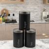 Black Three-piece Metal Food Storage Tank Sugar Coffee Beans Spice Storage Kitchen