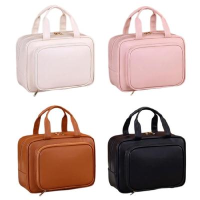 Bolsa de Maquiagem de Viagem Grande Capacidade Organizador de Cosméticos Abertura Grande Armazenamento à Prova d'Água Necessaires Porta-Pincéis de Maquiagem