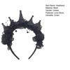 Women Headband Crown Lace Decor Hair Hoop Halloween Dark Style Elastic Headwear