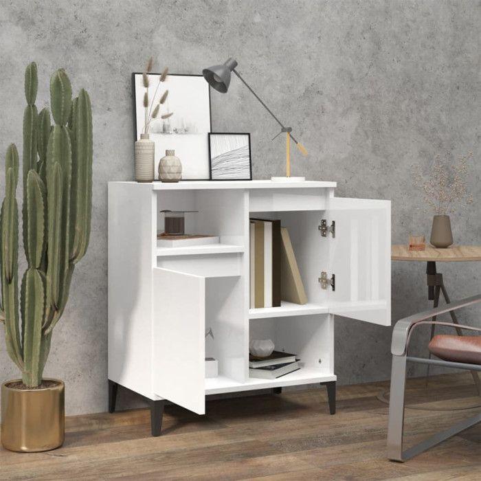 VidaXL Buffet White High Gloss 60x35x70 Cm Engineered Wood 821150