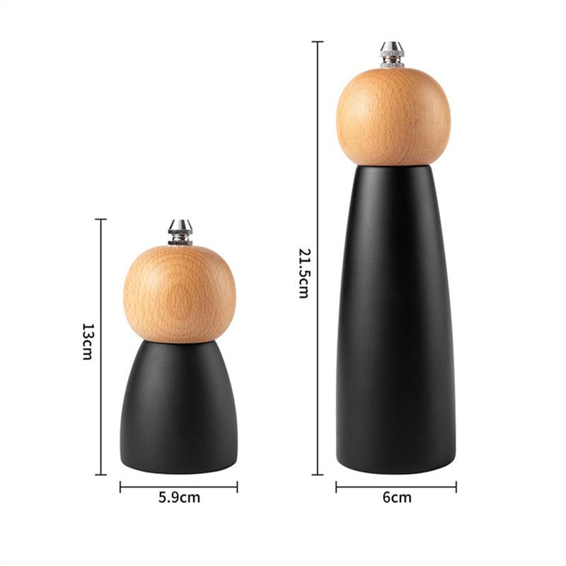 Wooden Manual Pepper Grinder Spices Sea Salt Mill Adjustable Ceramic Pepper Mill Barbecue Seasoning Grinding Bottle Cooking Tool