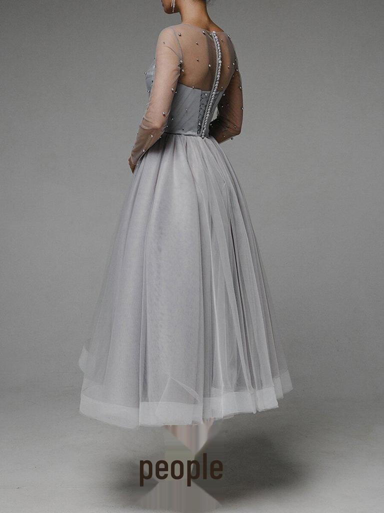 2021 Jaro/Léto Dámské Sexy Tube Top Perlové Rozšířené Šaty