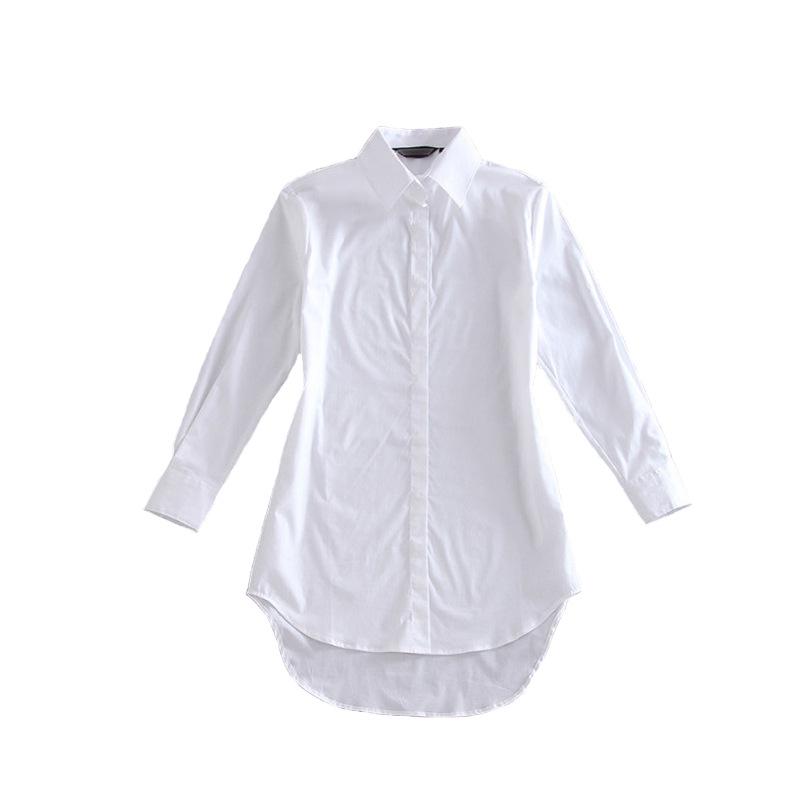 Korean Style Women's White Shirt: Spring/Autumn, Slim Fit, Long/Short Sleeve, Professional Workwear, Plus Size Options