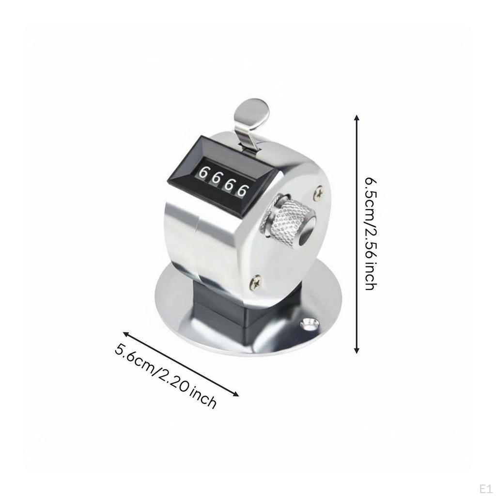 Metal Hand Tally Counter No Battery Required 4Digit Number Device Compact and Portable 4 Digit
