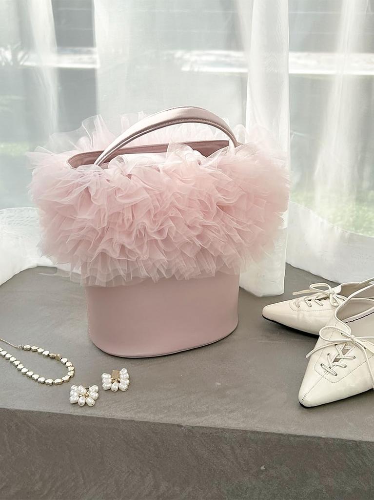 Lily Brown Tulle Switch Bag LWGB261310 Pink Free Size 2-Way Women's