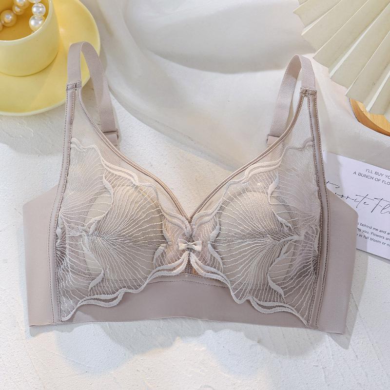 

Сексуальное кружевное нижнее белье с кристаллами, женский тонкий бюстгальтер с заячьими ушками, милый кружевной плиссированный бюстгальтер, удобный бюстгальтер больших размеров 44/100 серый
