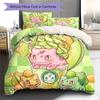 Bulbasaur Pattern Bedding Quilt Set Quilt Cover Pillowcase Home Decoration Birthday Gift (1 * duvet cover + 2 * pillowcase, without core)