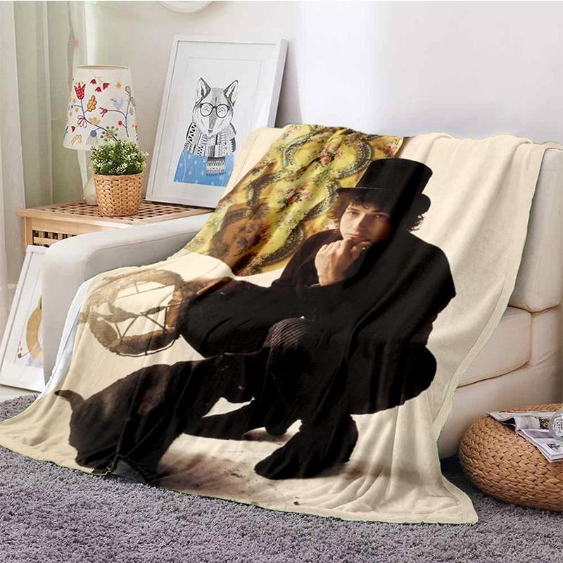 Retro Cool B-Bob Dylan Merchandise Blanket Fleece Home Popular Singer Throw Blanket Cozy Ultra-Soft for Couch Quilt
