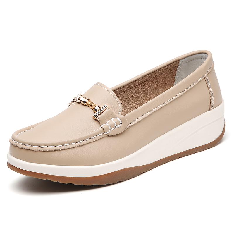 Designer's new spring casual women's shoes flat light casual shoes Leather walking mom loafers a slip-on fashion and comfort
