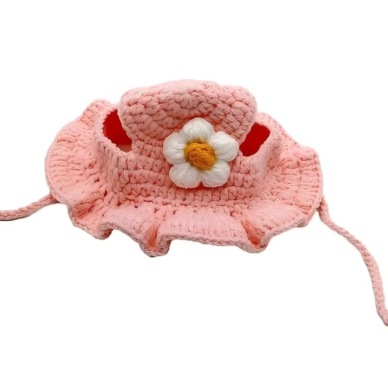 Pet Hat Hand-made Cat Hat Elastic Woven Cap Puppy Kitten Headwear Knitted Hat Party Photo Shoot Props Decoration Cat Accessorie
