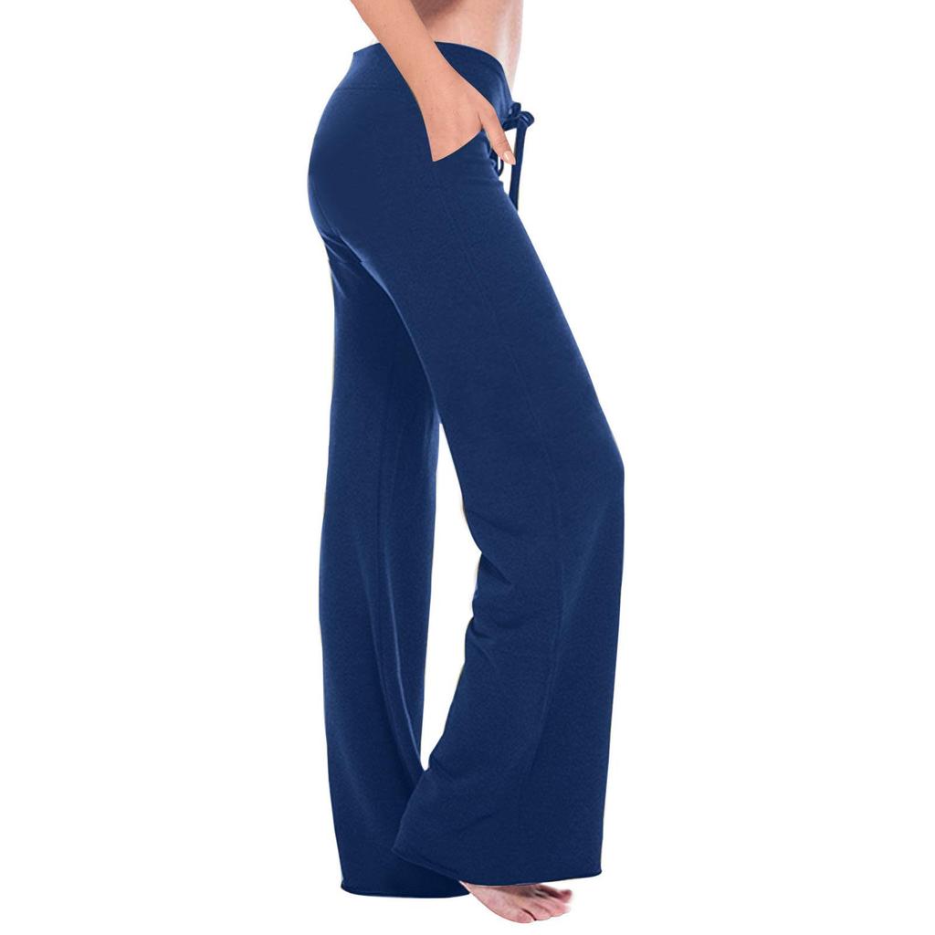 Women's Casual Home Pants Soft Wide Leg Pants With Pocket Loose Yoga Travel Casual Sports Pants
