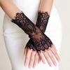 Perlen Dekoration Braut Armstulpen Netz Hochzeits Handschuhe Blume Fingerlos Spitze Handschuhe Damen