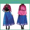 Incantevole Vestito di Carnevale della Principessa Anna con Mantello Staccabile per le Avventure Cosplay delle Bambine